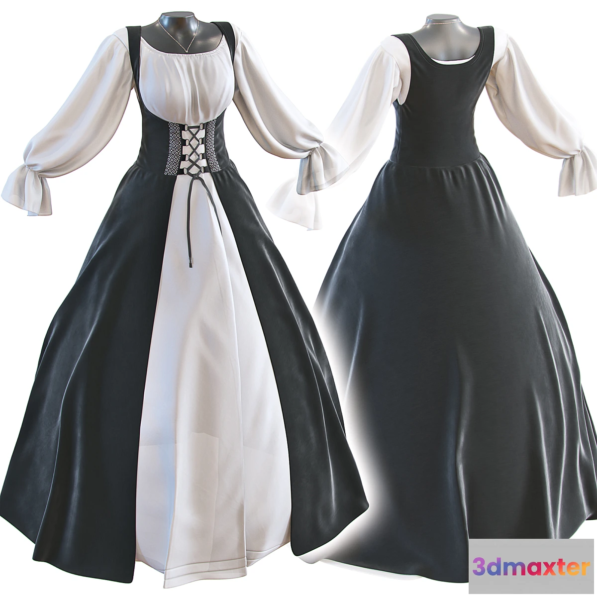 1327981 - Classic women’s dress 3D Max