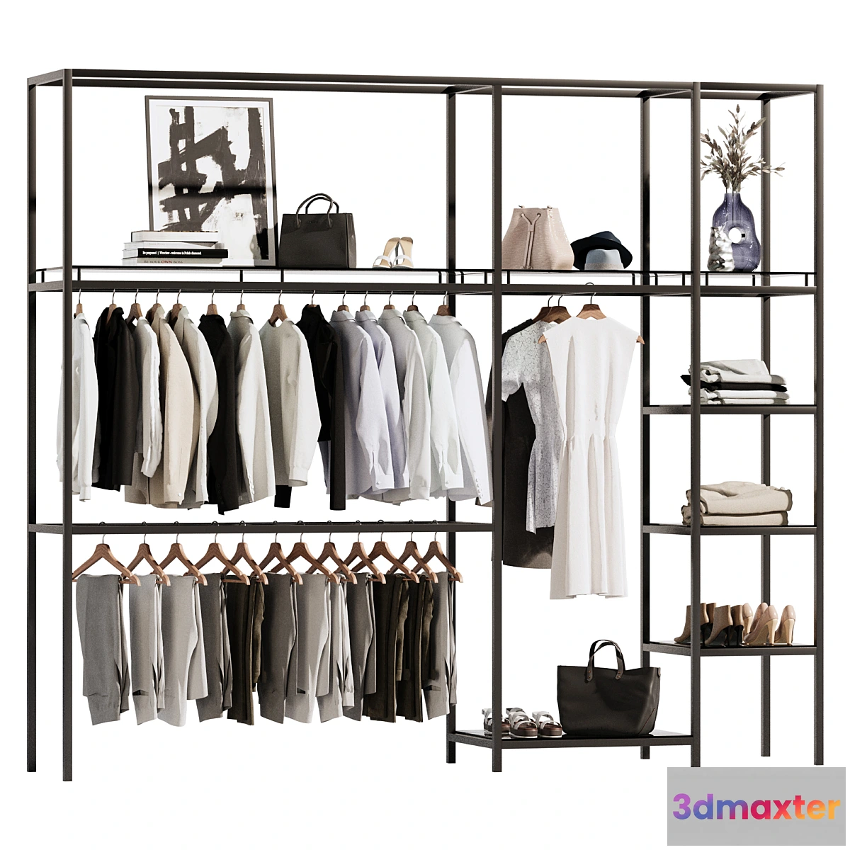 1339930 - Clothes wardrobe rack for clothing store 3D Max