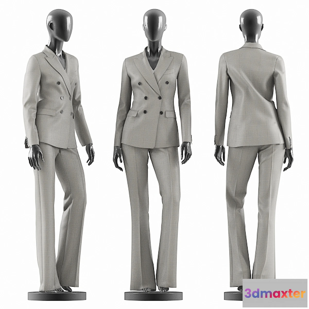 1395878 - Woman Gray Suit 3D Max