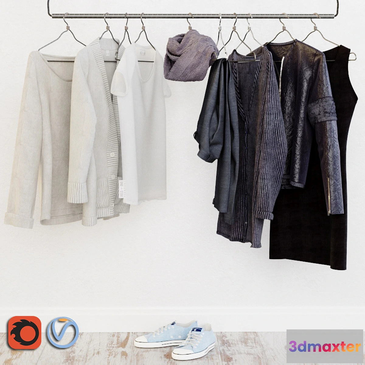 1401612 - Wardrobe in the Scandinavian interior 3D Max