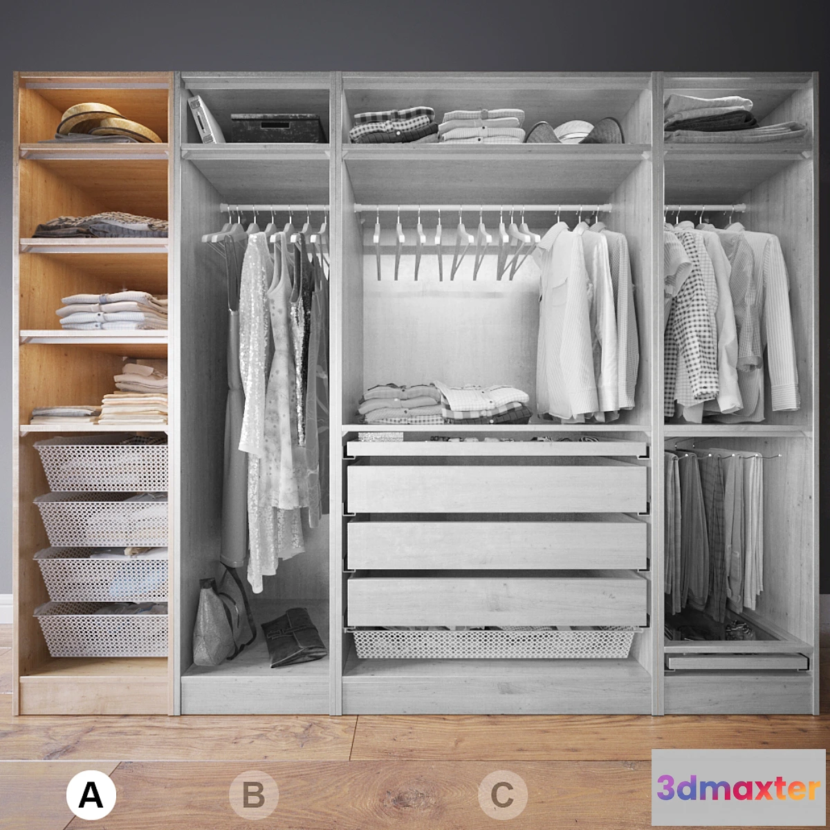 1418626 - Clothes in the closet section A 1-4 3D Max