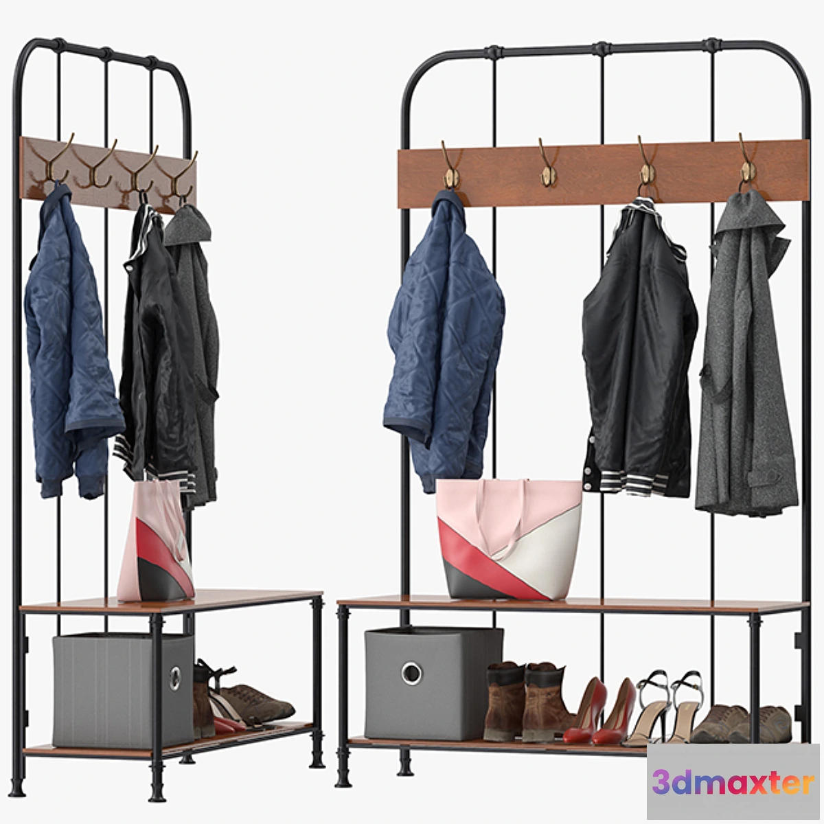 1434448 - Wood metal hall tree 3D Max