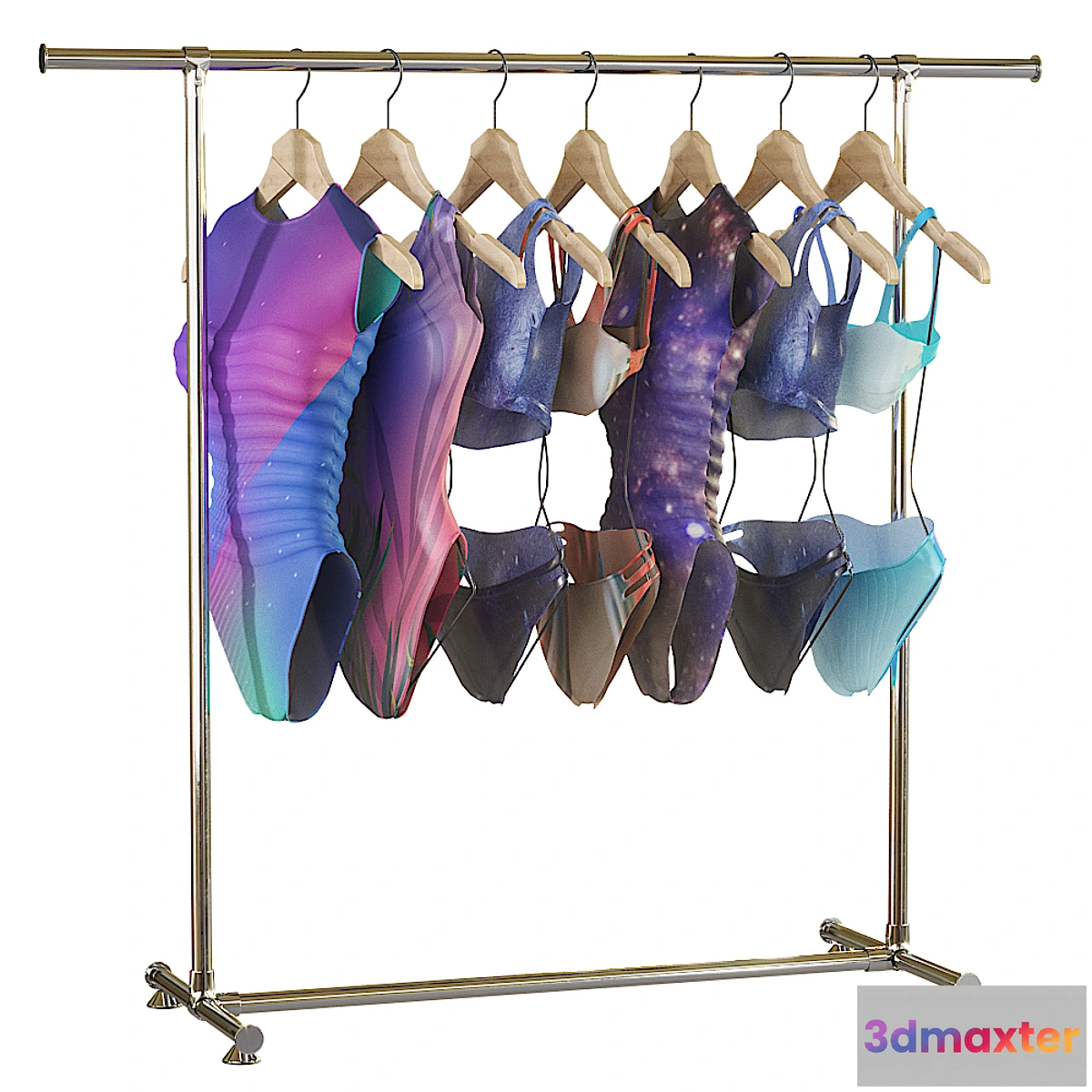 1443690 - Rack with swimsuits 3D Max