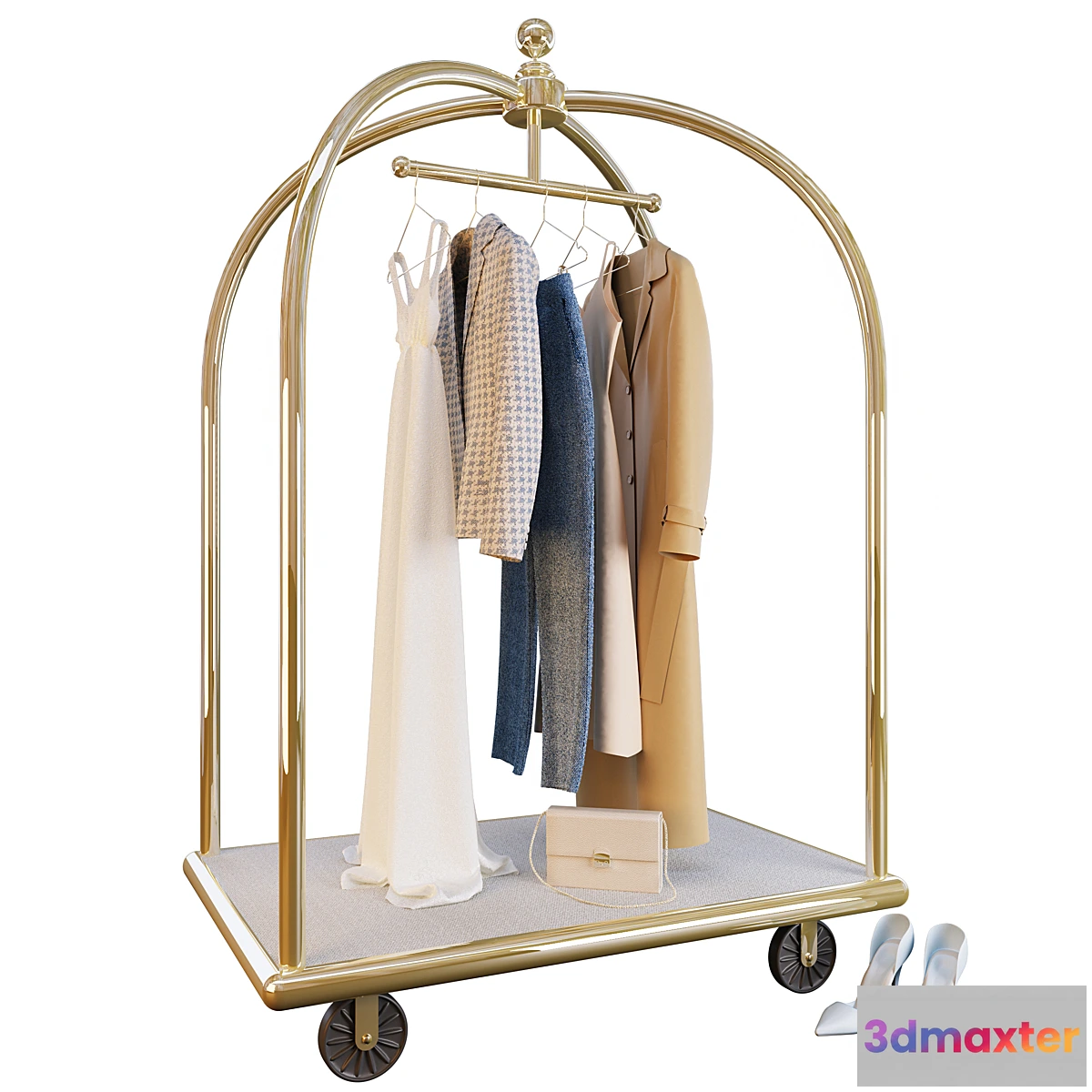 1450812 - Hotel trolley with clothes 3D Max