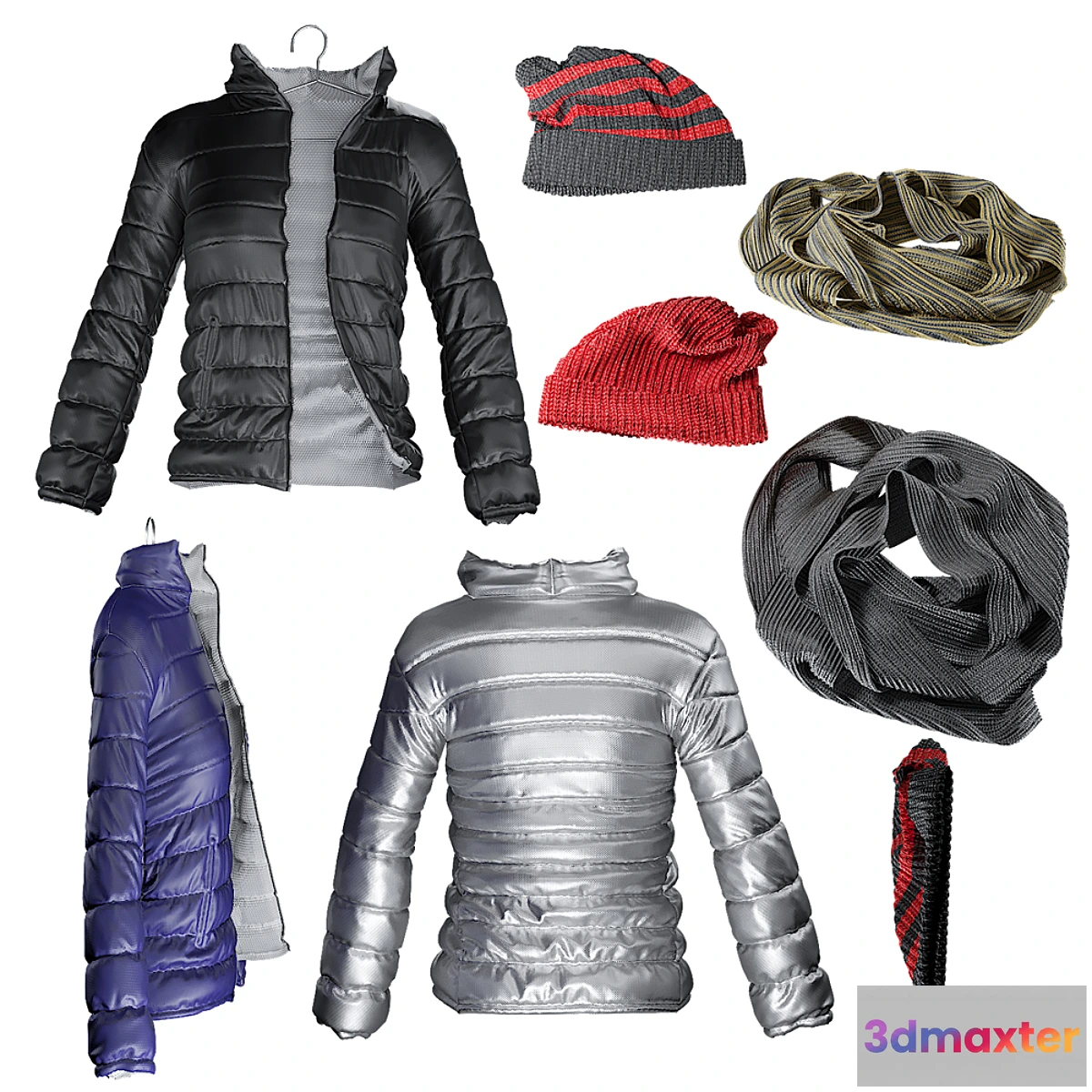 1458570 - Winter coats men 3D Max