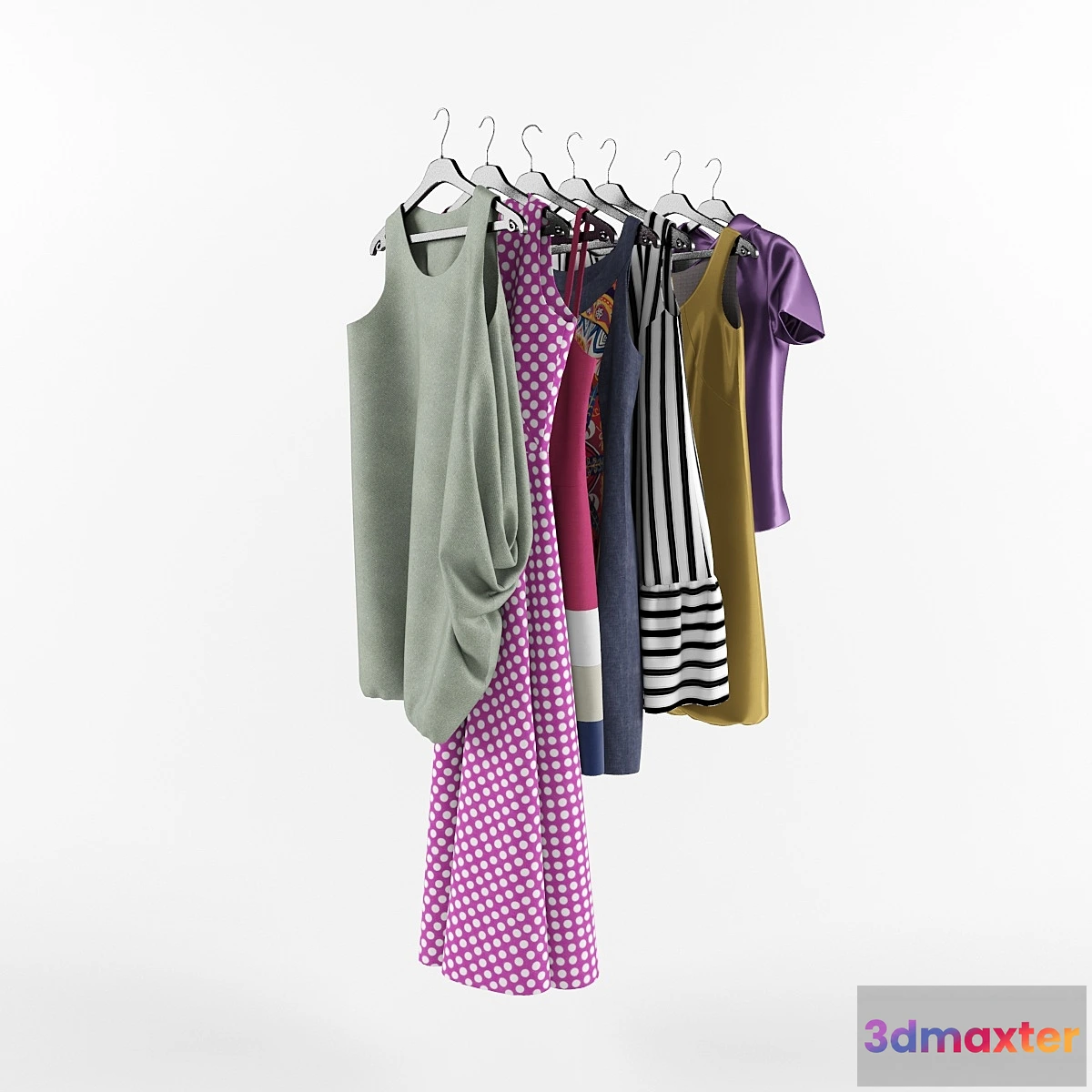 1477012 - women’s clothing on hangers 3D Max