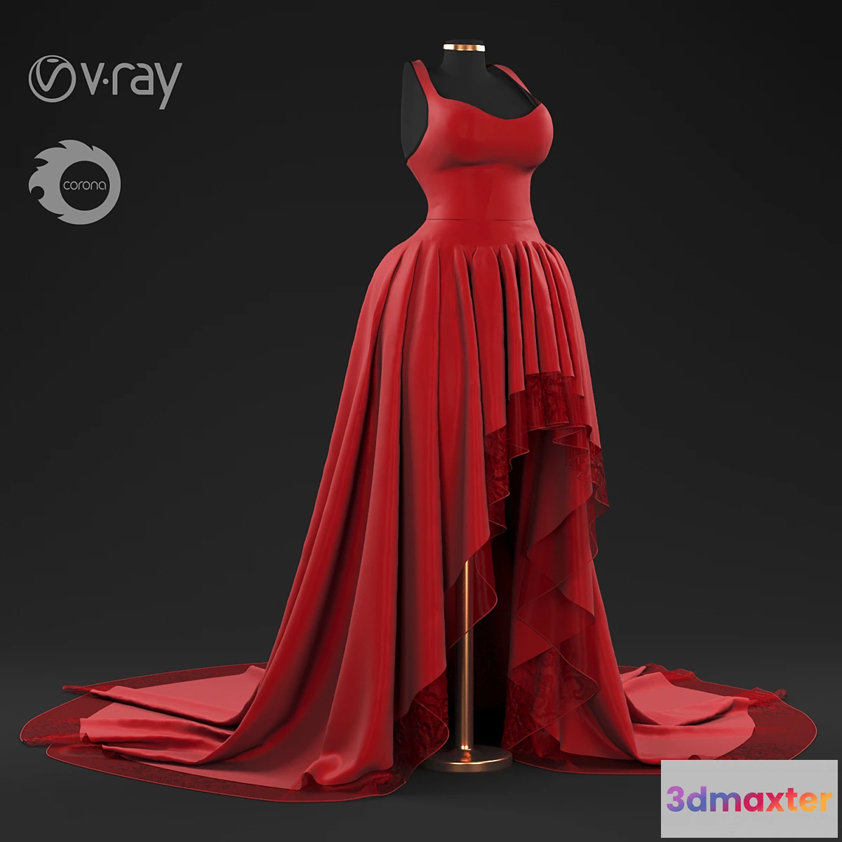 1478960 - red gown 3D Max