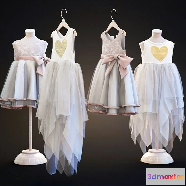 1543505 - Two children’s dresses 3D Max
