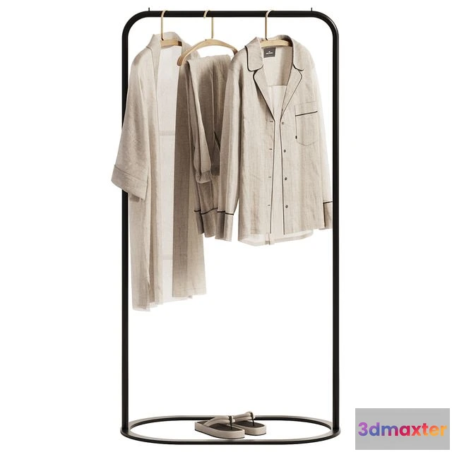 1544085 - Linen Clothes on Rack 3D Max