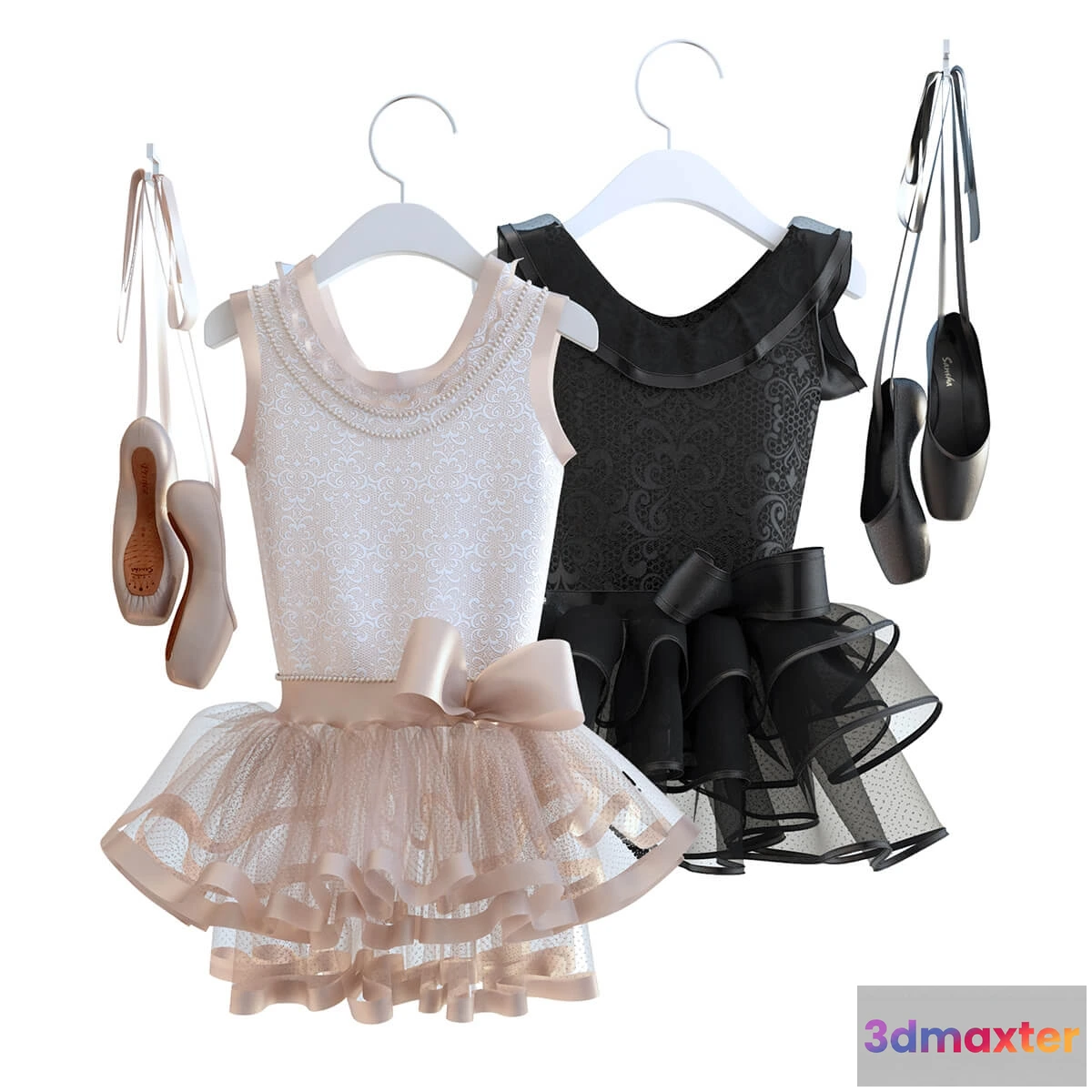 1594774 - decoration - Pointe shoes with dress 3D Max