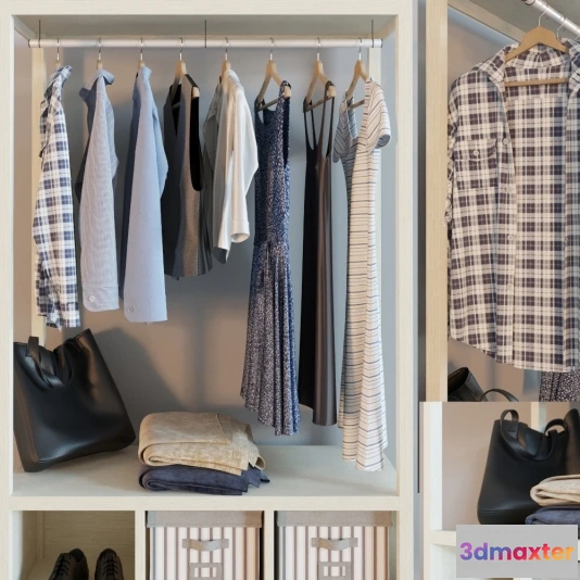 1594884 - decoration - Wardrobe with clothes 0005 3D Max