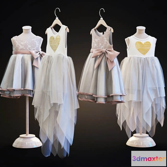 1594918 - decoration - Two children’s dresses 3D Max