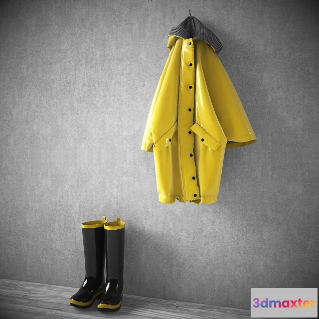 1594936 - decoration - Raincoat and boots 3D Max
