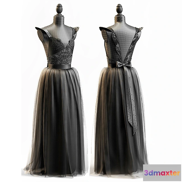1595004 - decoration - BLACK WEDDING DRESS 3D Max