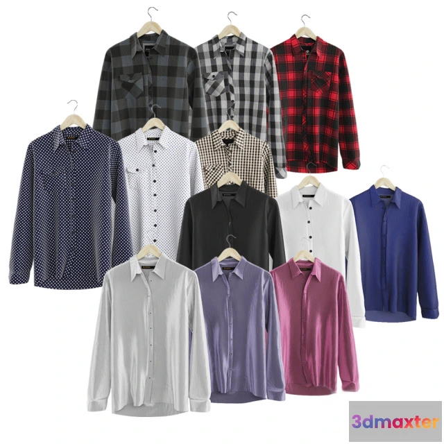 1595016 - decoration - 12 shirts Pack 3 3D Max
