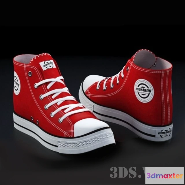 1595038 - decoration - Mustang Red Sneakers 3D Max