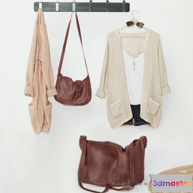 1595046 - decoration - Set with leather bags 3D Max