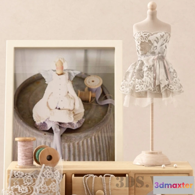 1595050 - decoration - Ribbons Lace and Dress 3D Max