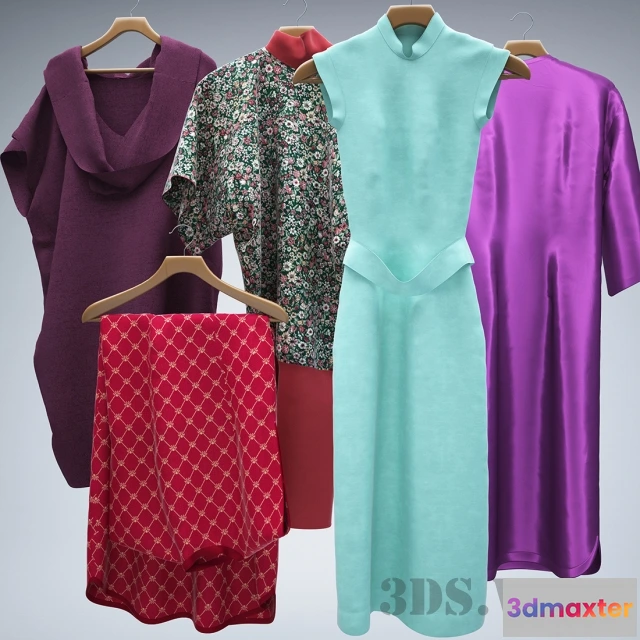 1595068 - decoration - Hanging Dresses 3D Max