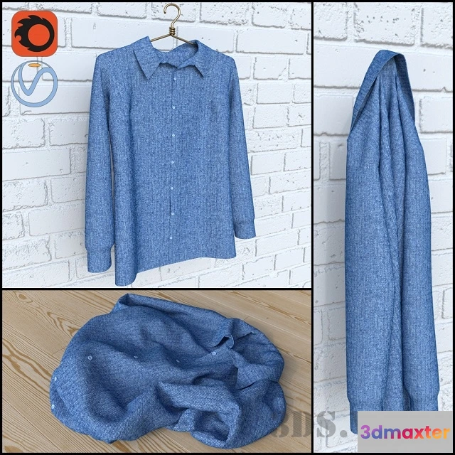 1595096 - decoration - Denim shirt 3D Max