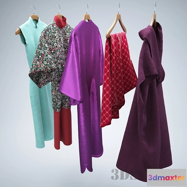 1595112 - decoration - Dresses on hangers 3D Max