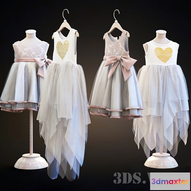 1595128 - decoration - Two children’s dresses 3D Max