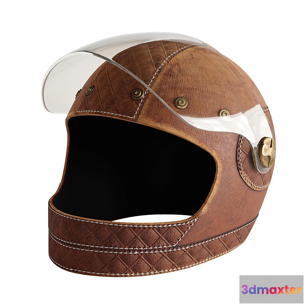 590918 - Leather moto helmet 3