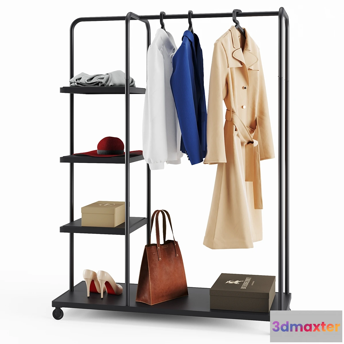 591044 - Rack Ikea Kornsjo with Clothes and Accessories