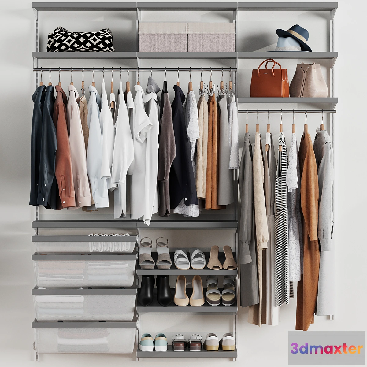 591056 - Wardrobe wall module dresses clothes 4