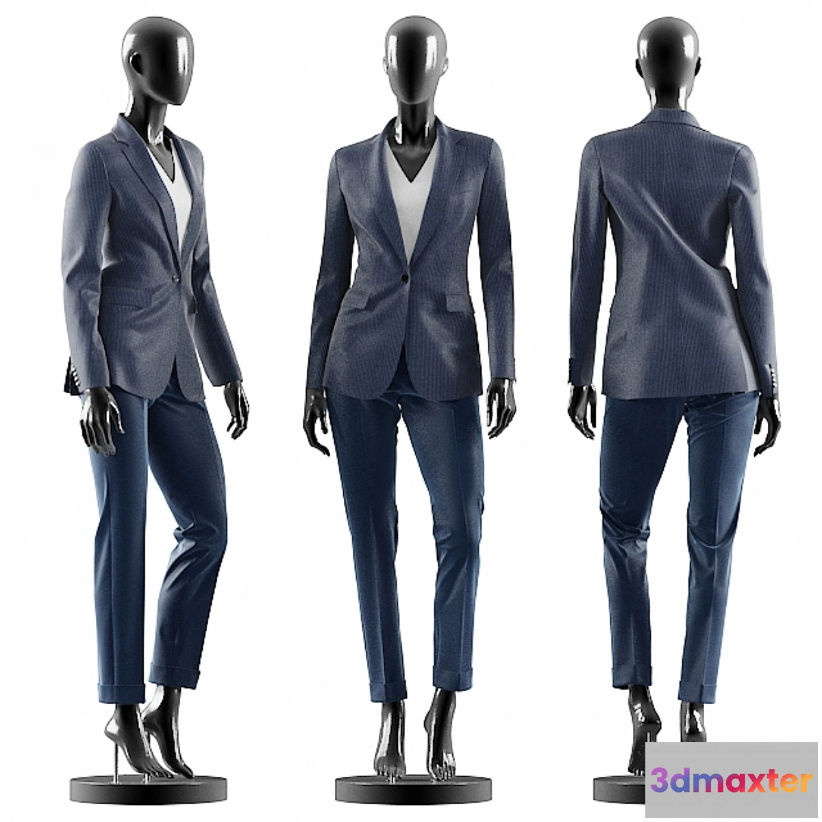 660923 - Woman Blue Suit