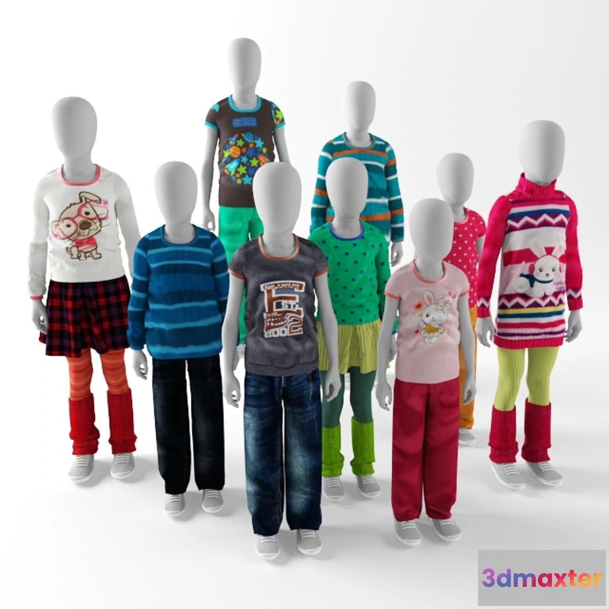 682124 - Children mannequins abstract