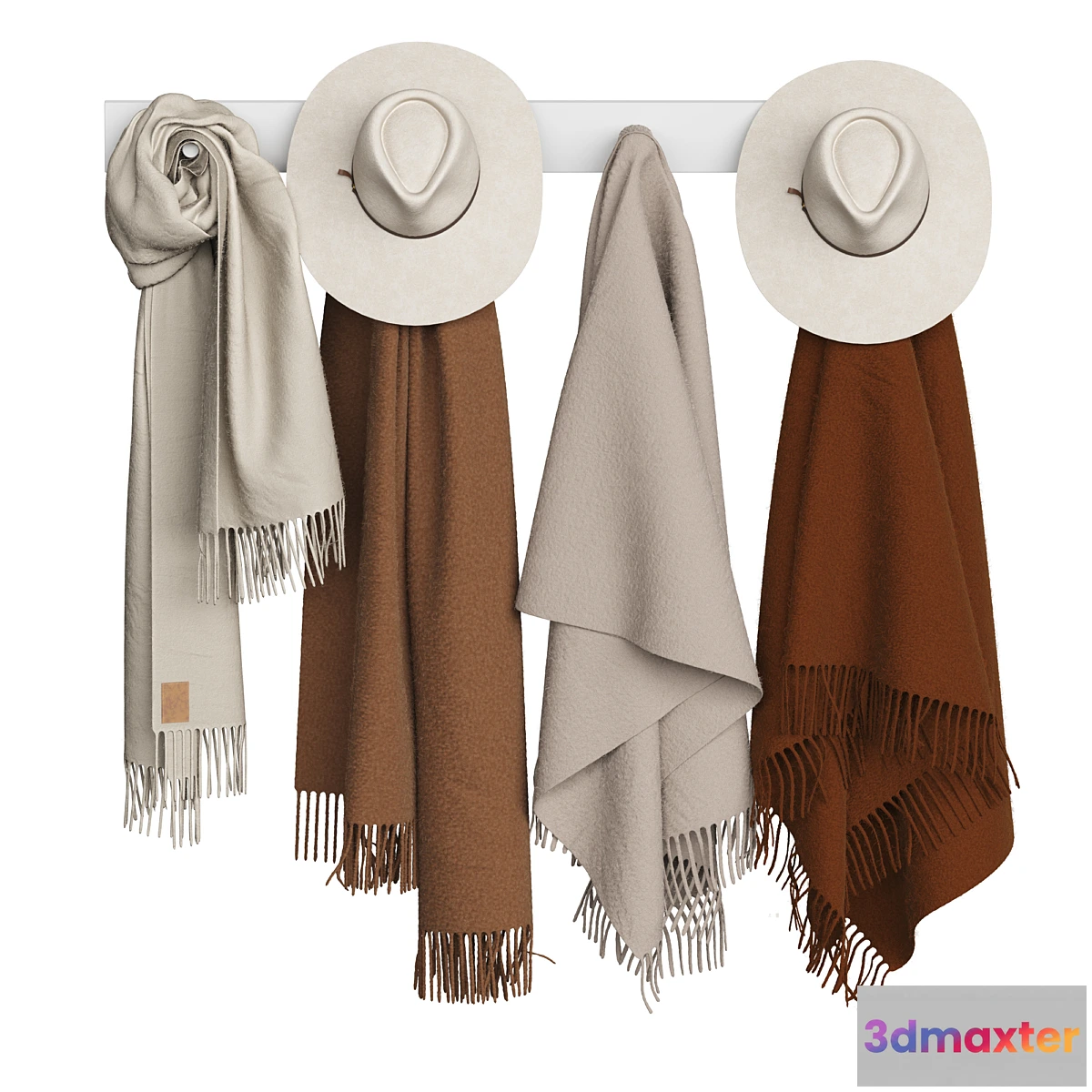 705216 - Hats and scarves on a hanger