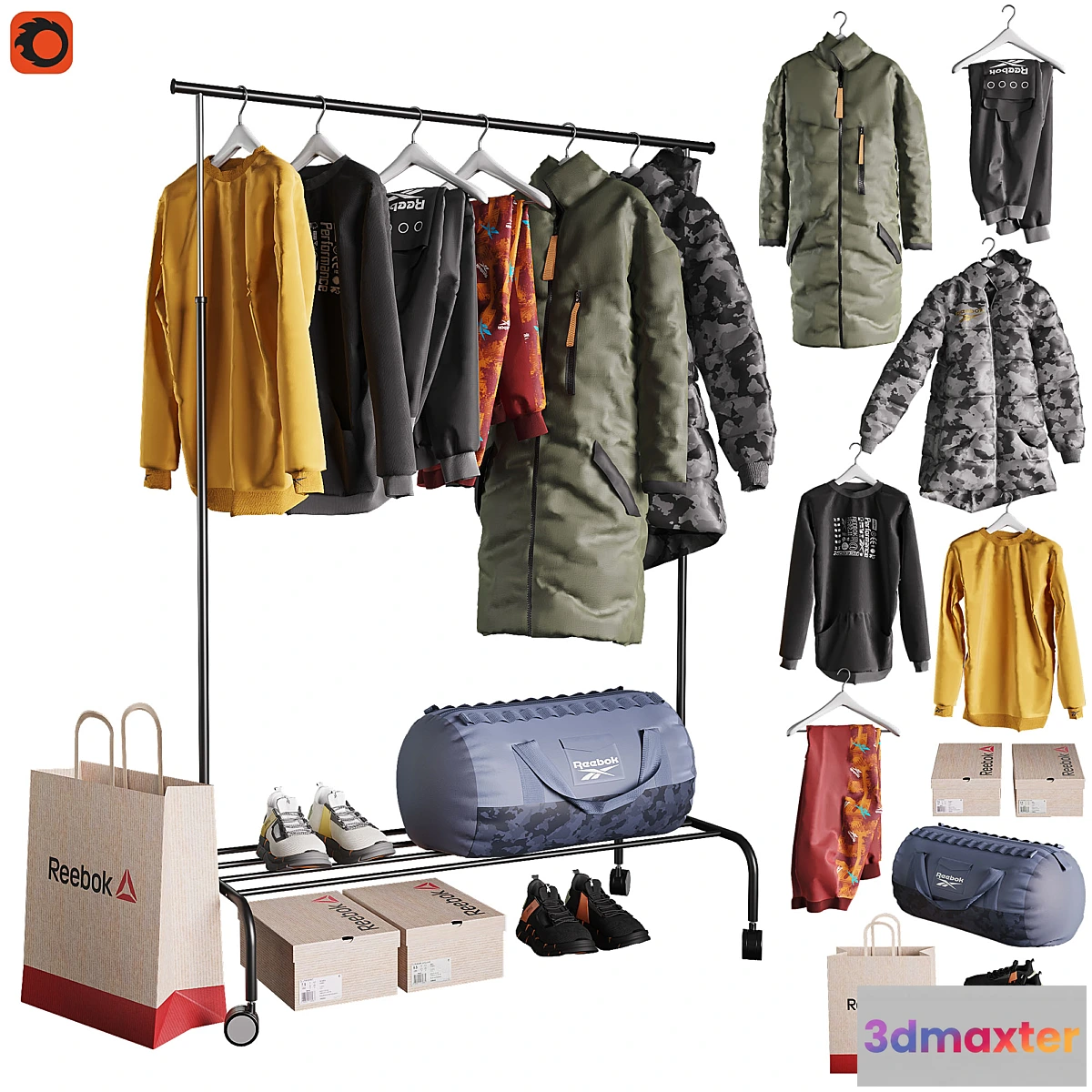 740515 - Floor hanger with clothes - No.2