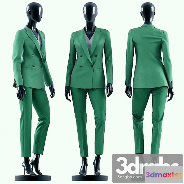 919576 - Clothes Woman green suit