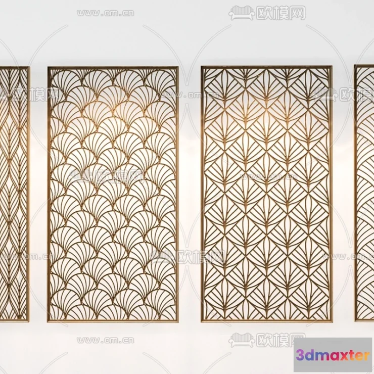 1686880 - CNC Panels 3D Models - CNC Wall 3D Blocks - 074 - VRAY Render 3D Max