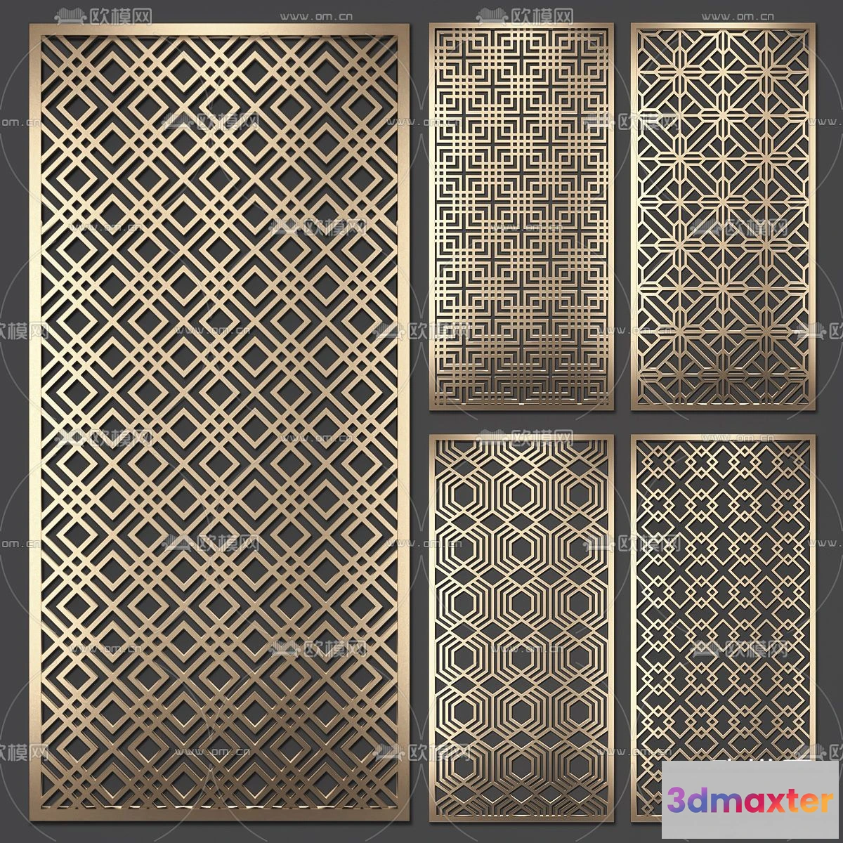 1686892 - CNC Panels 3D Models - CNC Wall 3D Blocks - 080 - VRAY Render 3D Max