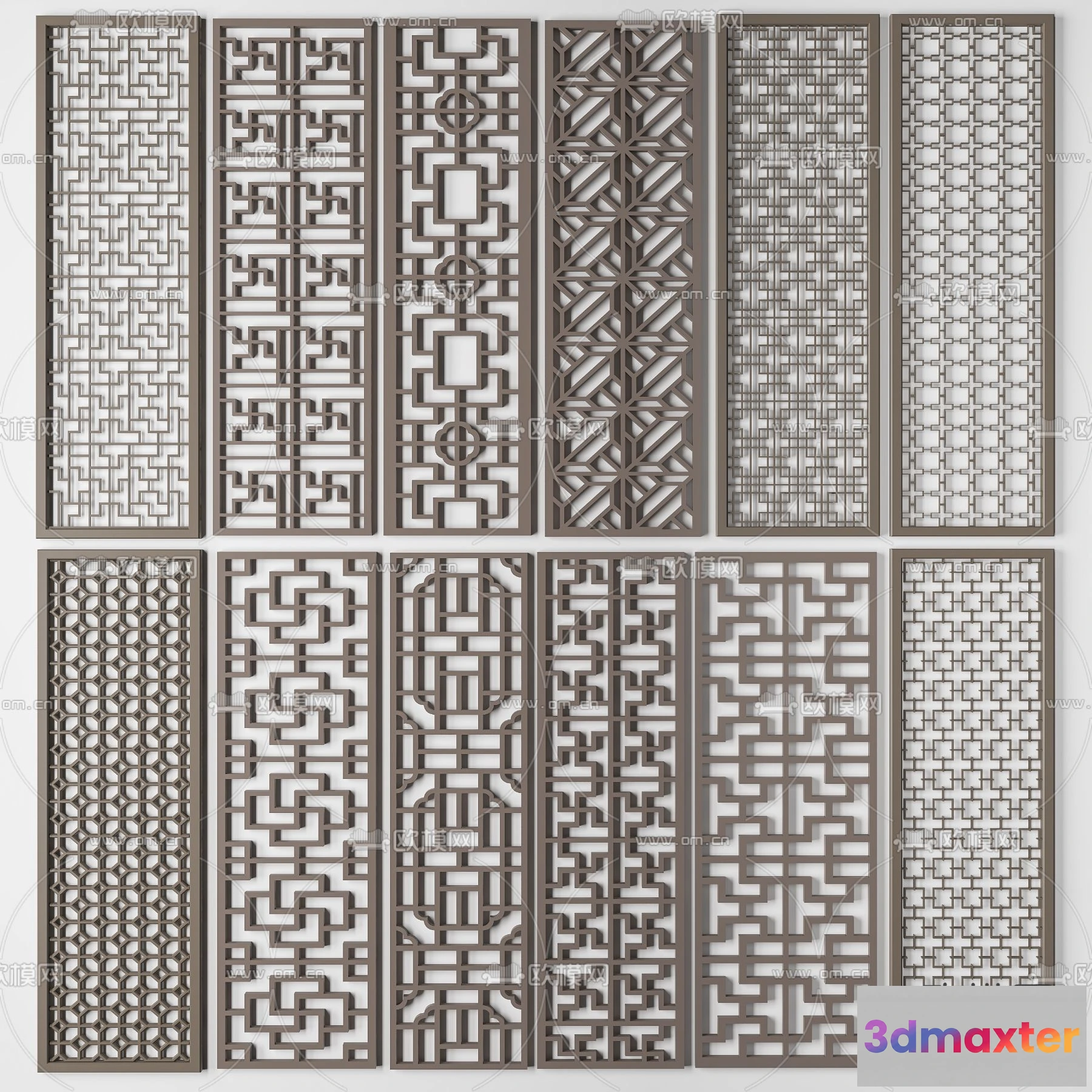 1686906 - CNC Panels 3D Models - CNC Wall 3D Blocks - 087 - VRAY Render 3D Max