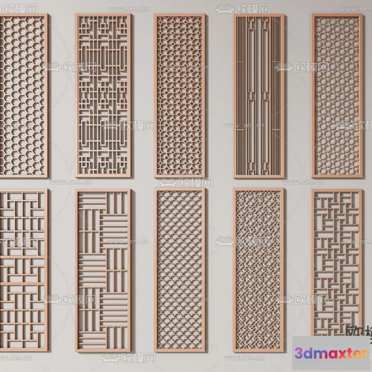 1686918 - CNC Panels 3D Models - CNC Wall 3D Blocks - 093 - VRAY Render 3D Max