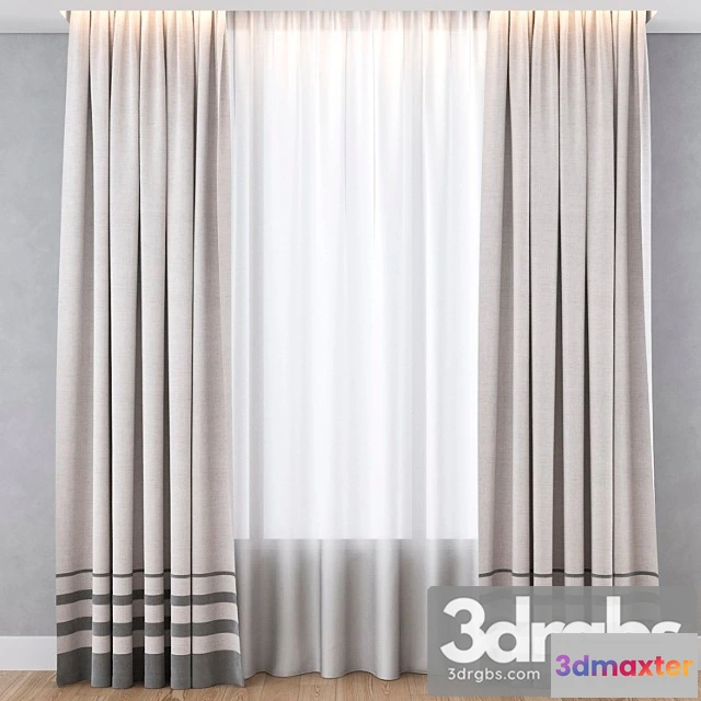 1018076 - Curtain with gray stripes