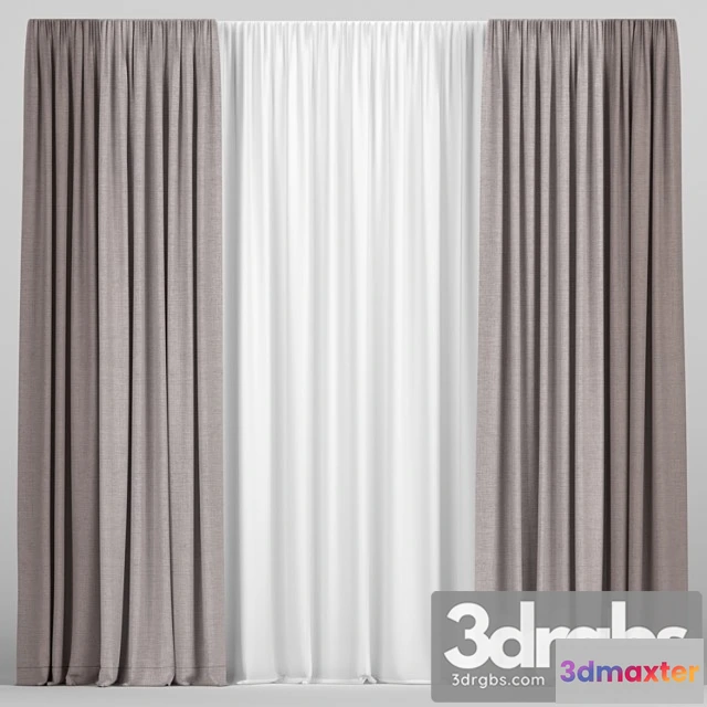 1018162 - Curtains in two colors with tulle