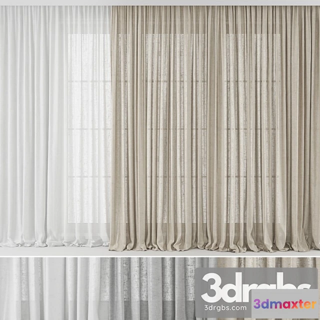1018166 - Curtains long linen set 02