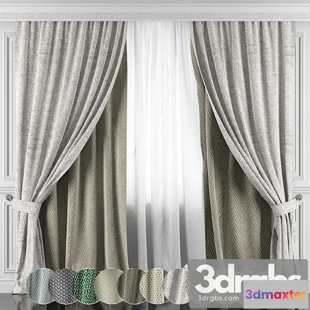 1018252 - Curtains with window and moldings 366-371