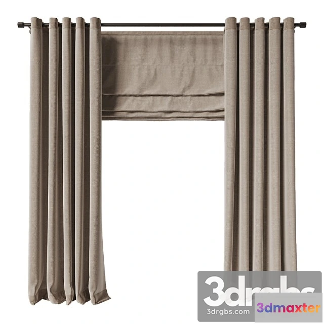 1018286 - Eyelet curtain with roman shade