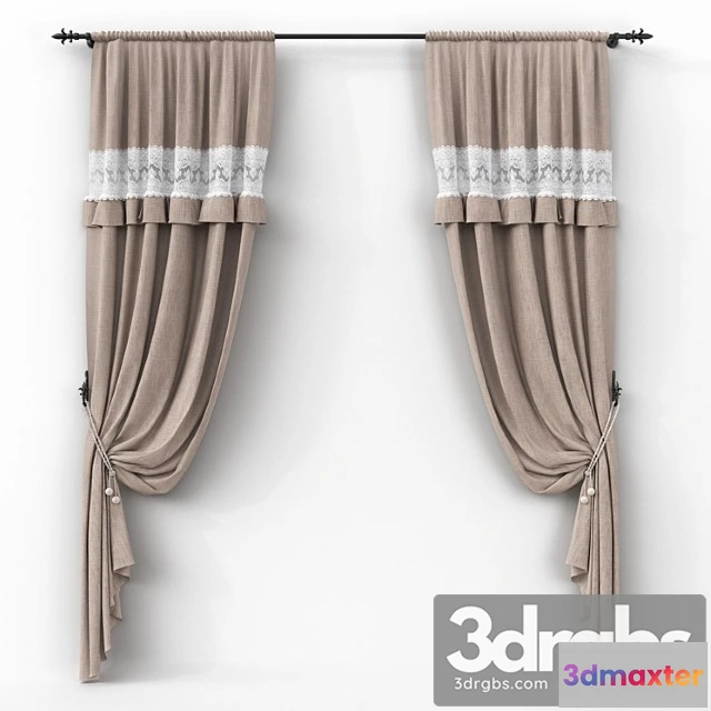 1018338 - Linen curtains on the hooks