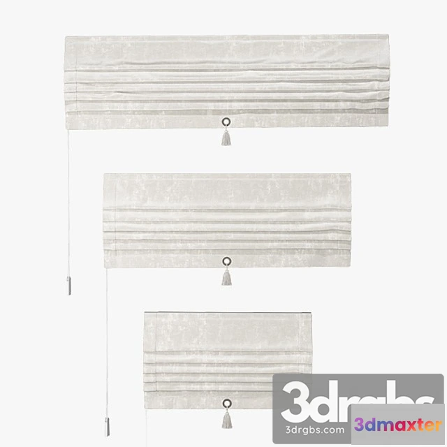1018570 - Set of roman curtains titos (white velvet)