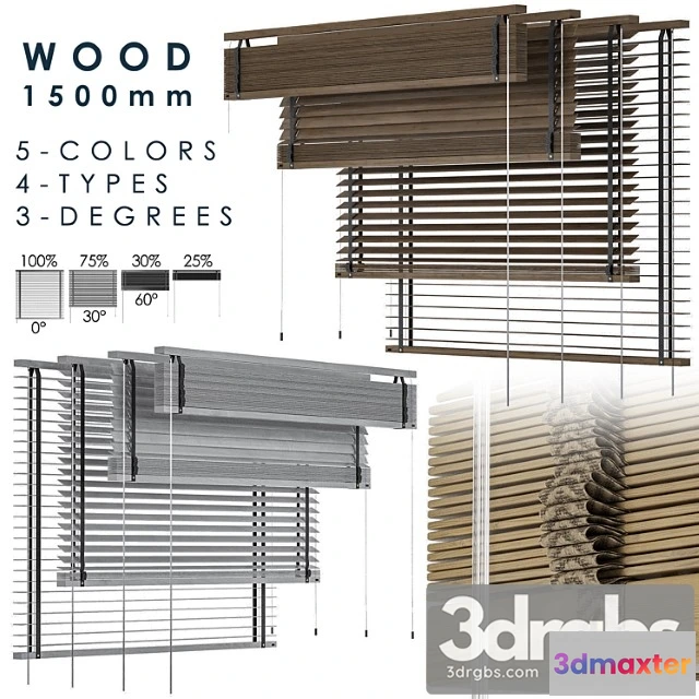 1018612 - Wood blind 1500mm