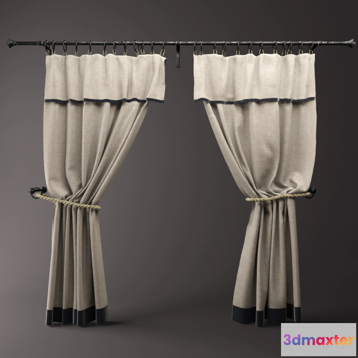 1275474 - Curtains & rope 3D Max
