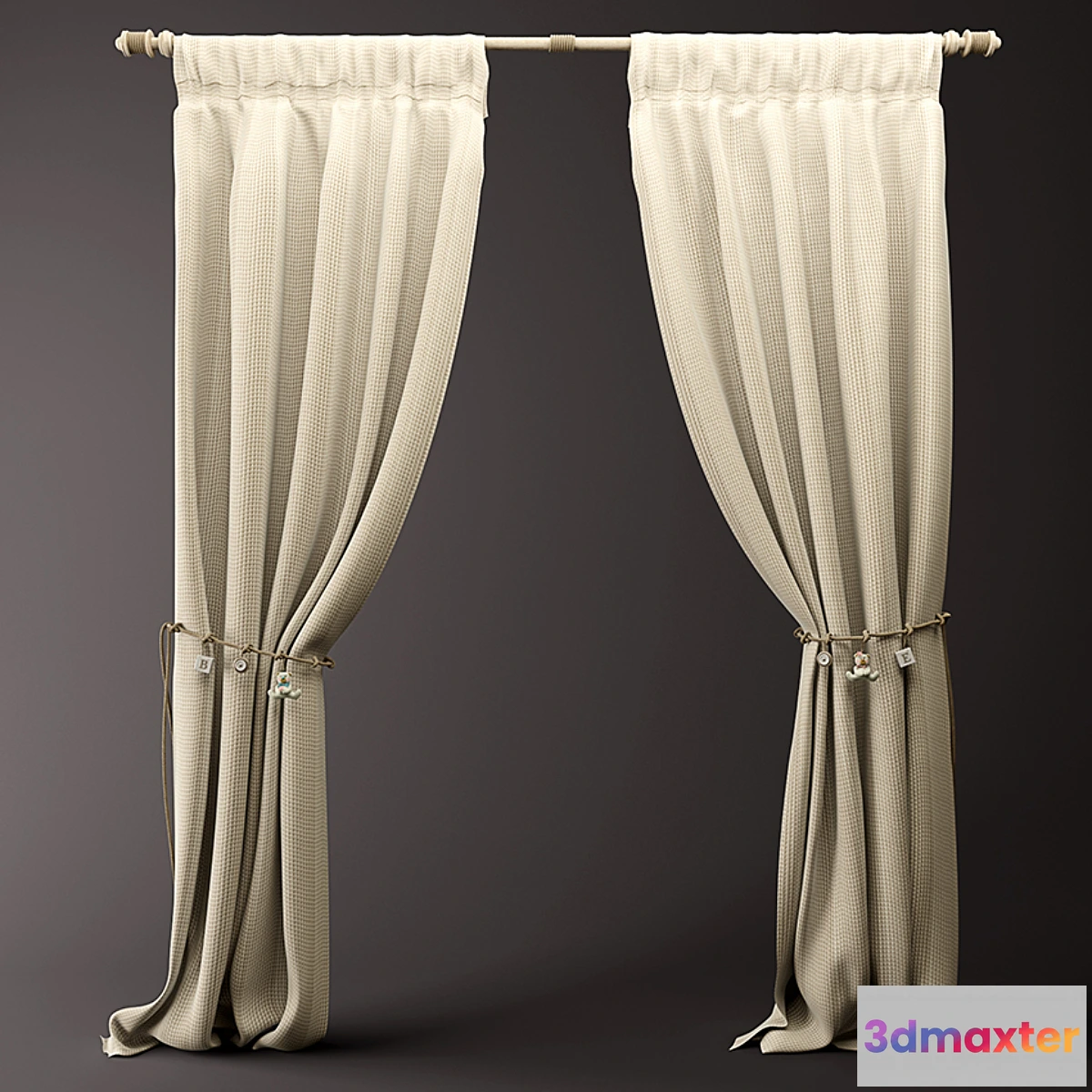 1275728 - Curtains & rope kids 3D Max