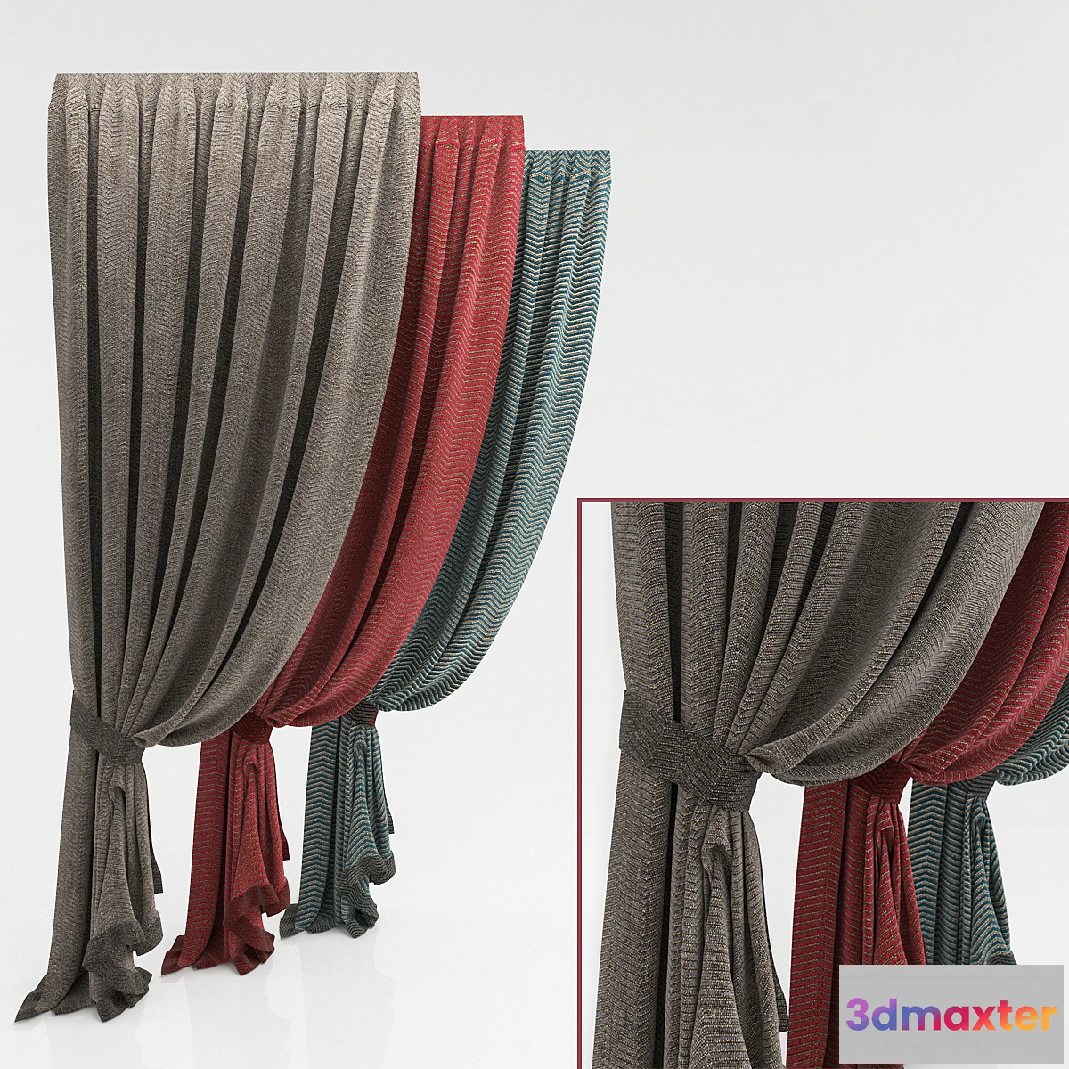 1284896 - Decorated curtains 3D Max
