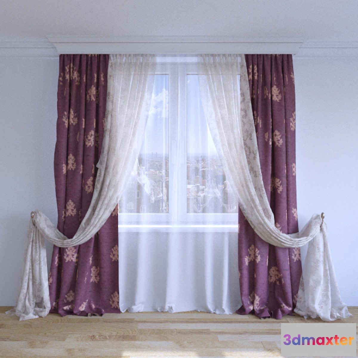 1286600 - Curtain Red 3D Max